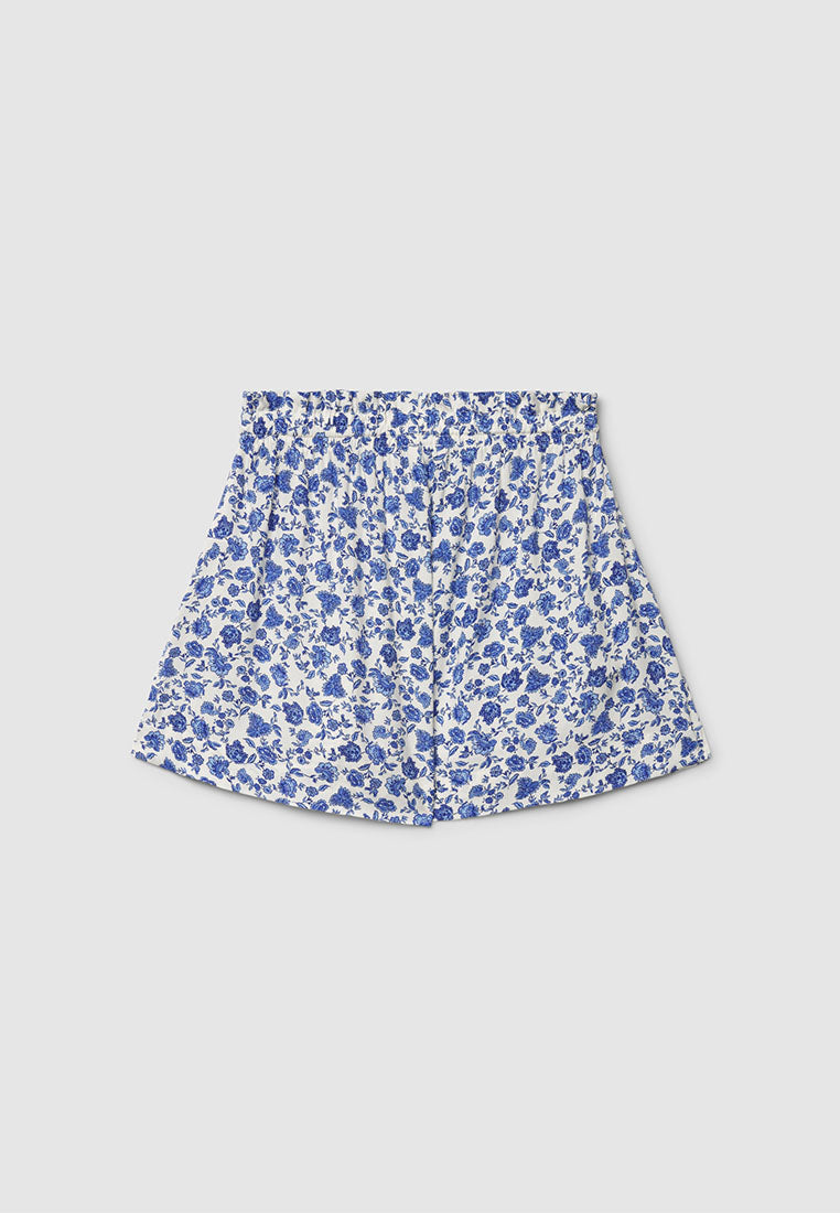 Women's Garterized Floral Shorts