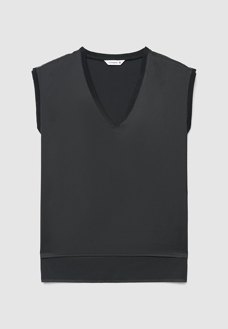 Women's Satin V-neck Top