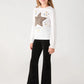 Long-sleeve T-shirt with sparkly animal print for Girls
