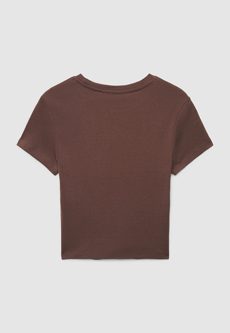 Plain colour crop T-shirt