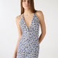 Women's Mini Flower design Halter Midi Dress