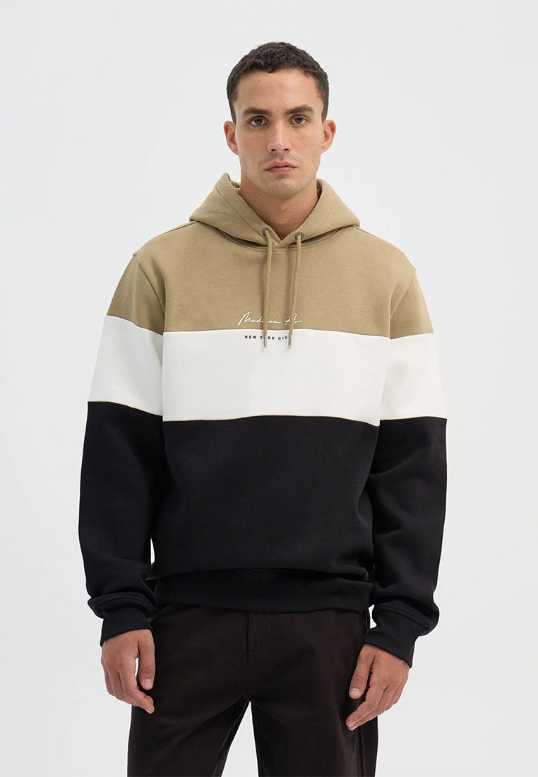Men's Block Hoodie with Slogan