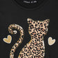 Long-sleeve T-shirt with sparkly animal print for Girls