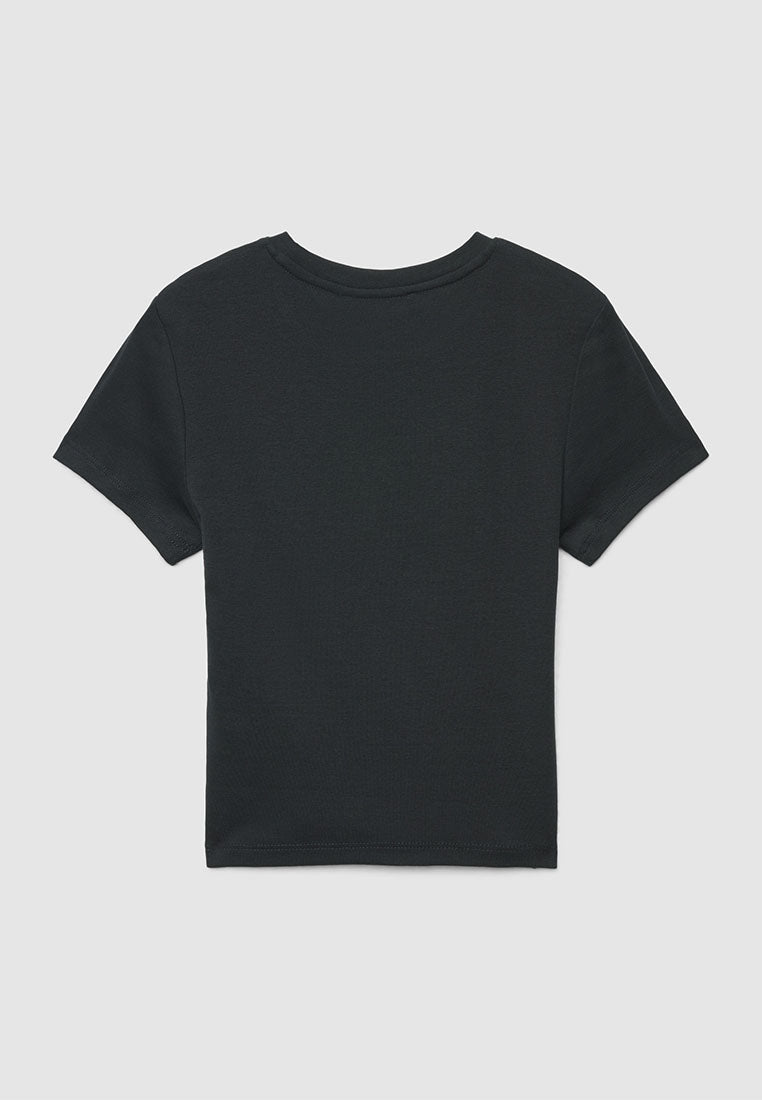 Plain colour crop T-shirt