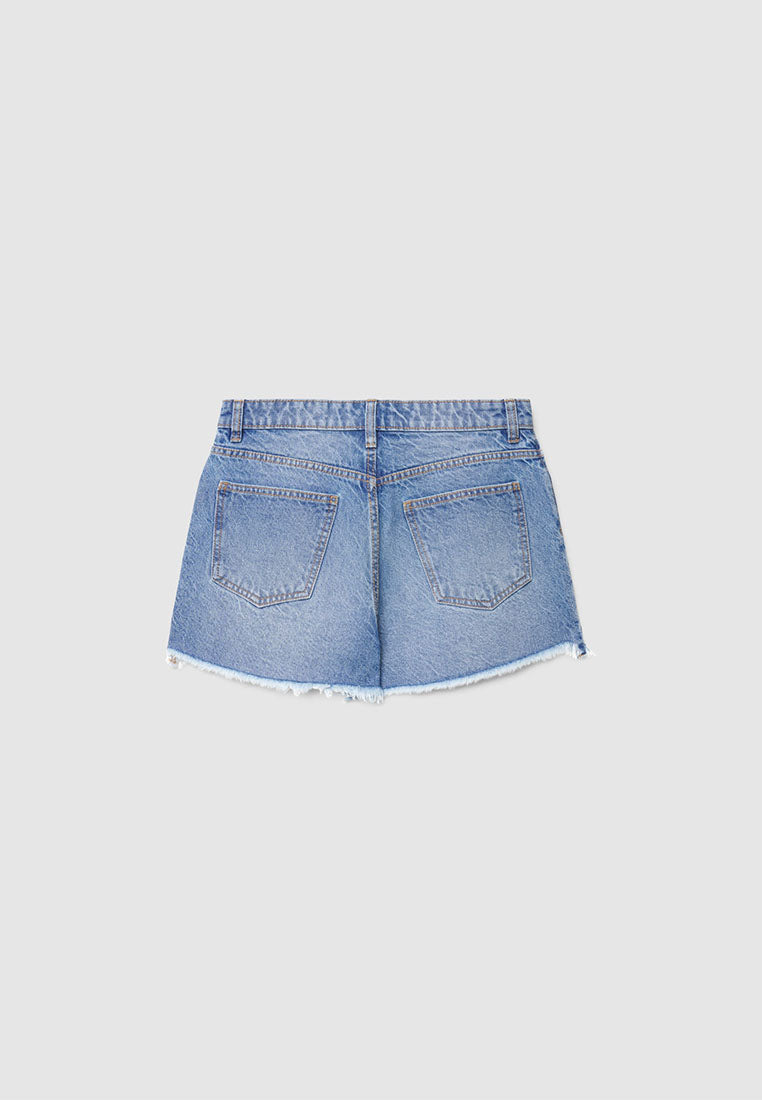 Women's Ripped Mom Denim Jeans Shorts