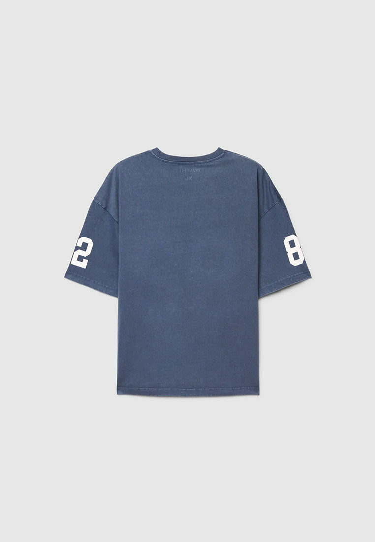 Men's "82" Number Print Boxy Fit Varsity T-Shirt