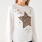 Long-sleeve T-shirt with sparkly animal print for Girls