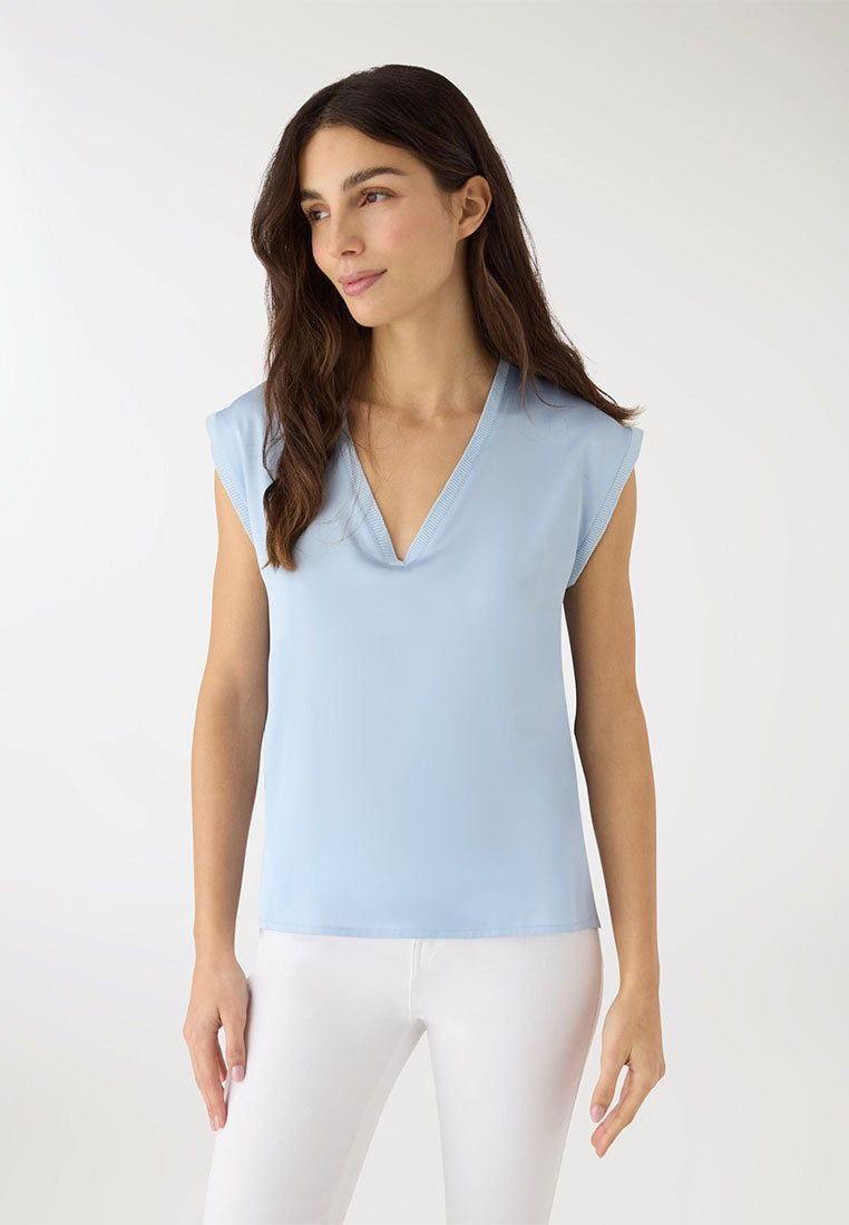 Women's Satin V-neck Top