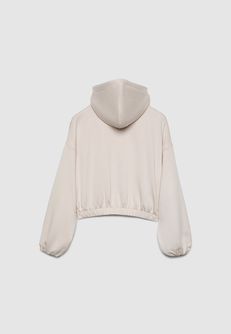 Women's Hooded Sweatshirt with Balloon Sleeve