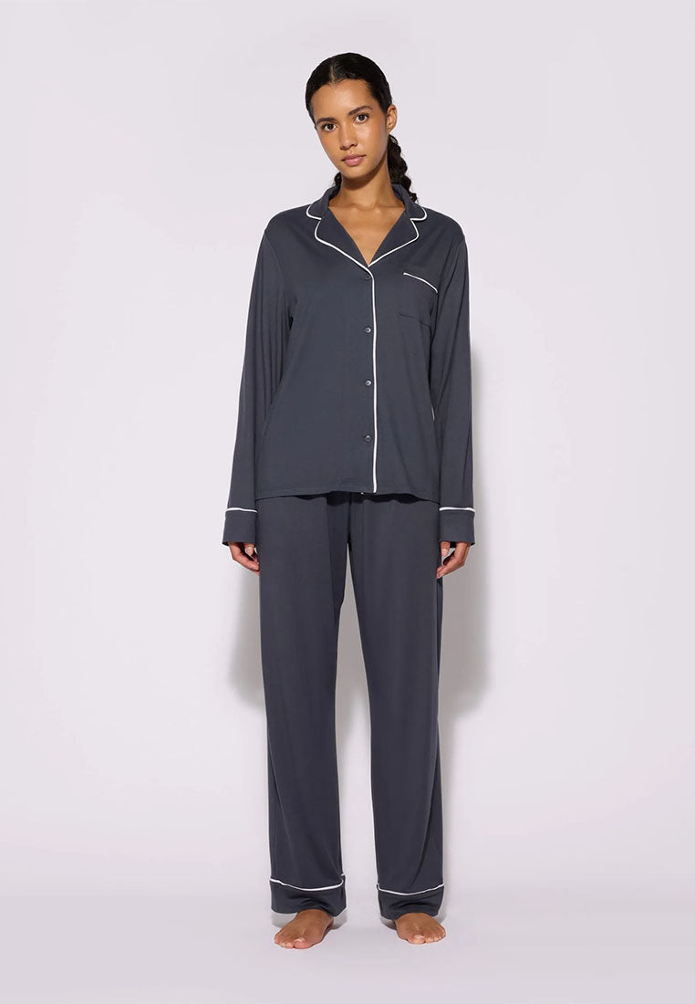 Women's Plain Pajama set with Shirt and long Trousers