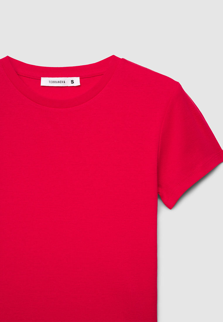 Plain colour crop T-shirt