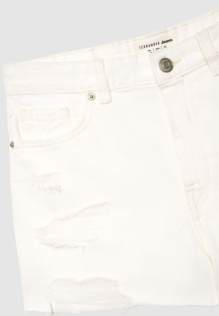 Women's Large Ripped Denim Shorts