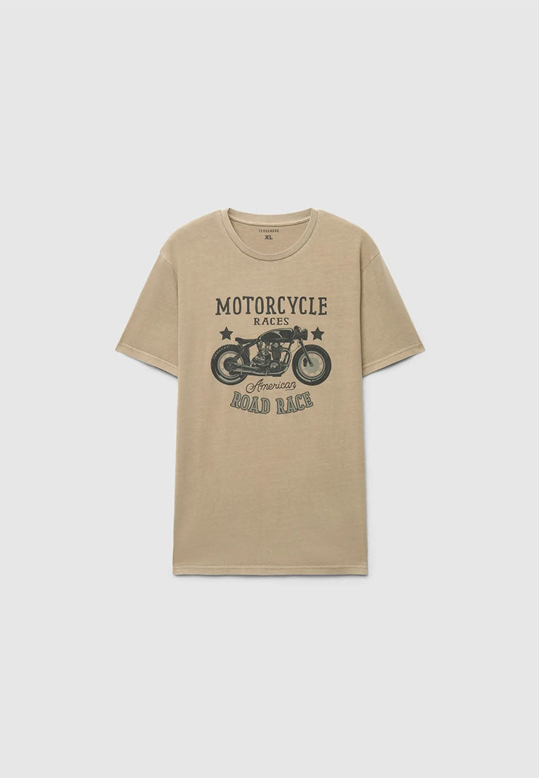 Men's Motorcycle Print T-shirt