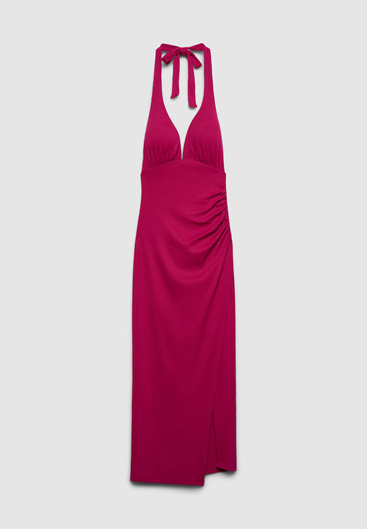 Women's Ribbed Halter Midi Dress