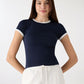 Women's Contrast Trim Crop T-Shirt
