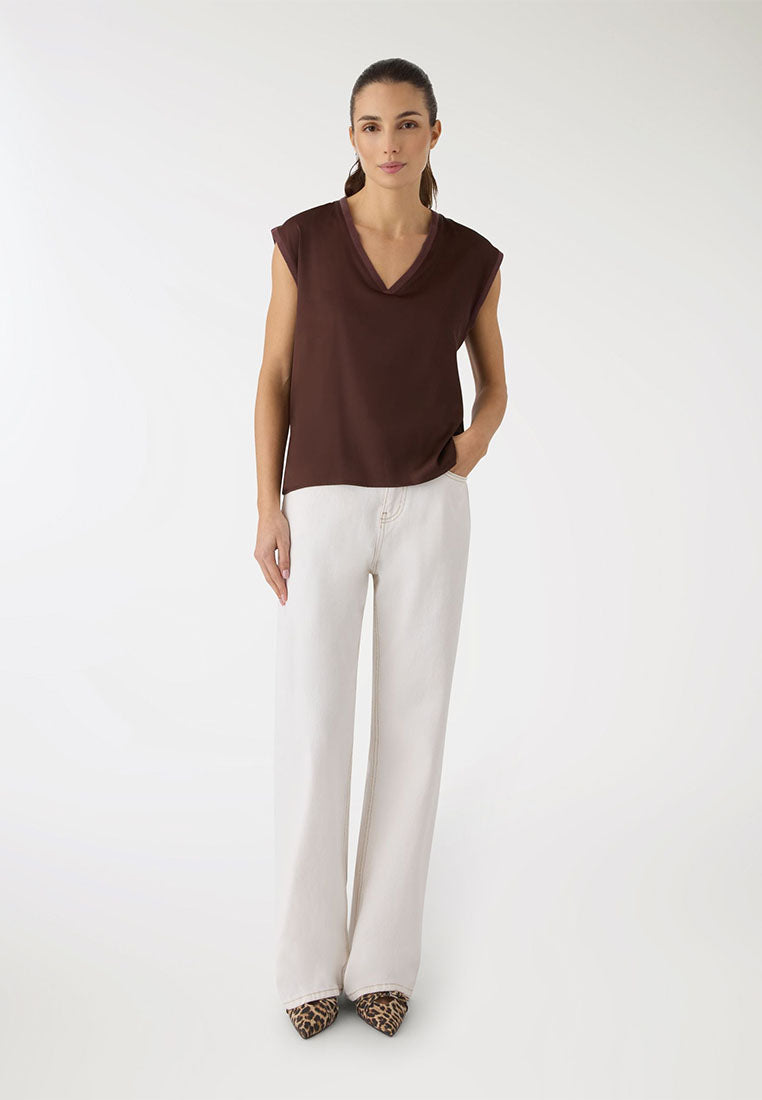 Women's Satin V-neck Top