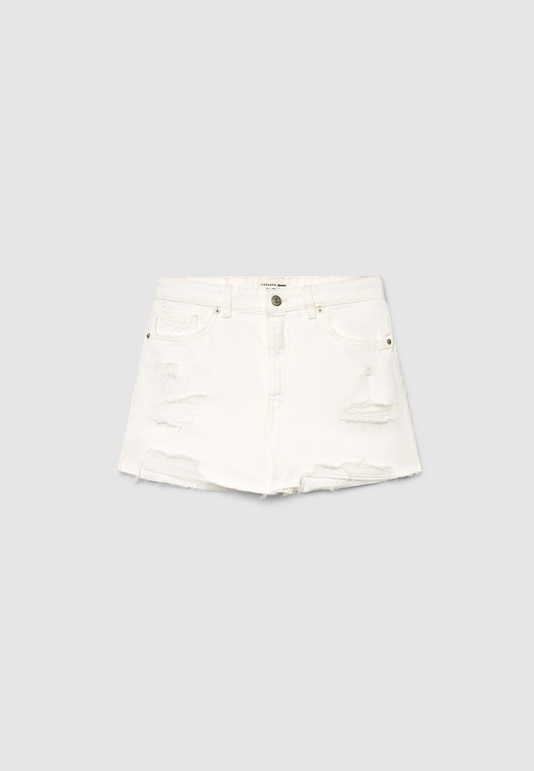 Women's Large Ripped Denim Shorts