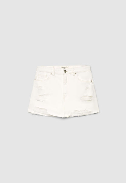 Women's Large Ripped Denim Shorts