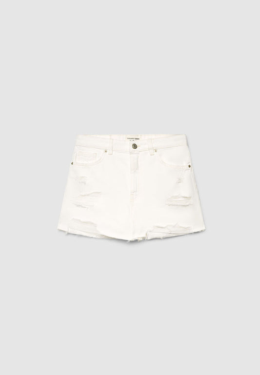 Women's Large Ripped Denim Shorts