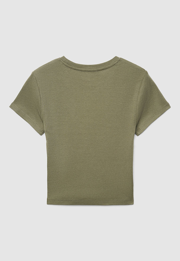 Plain colour crop T-shirt