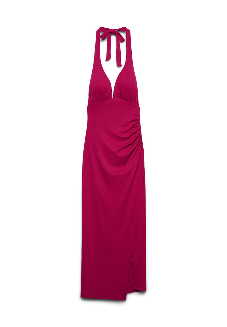 Women's Ribbed Halter Midi Dress