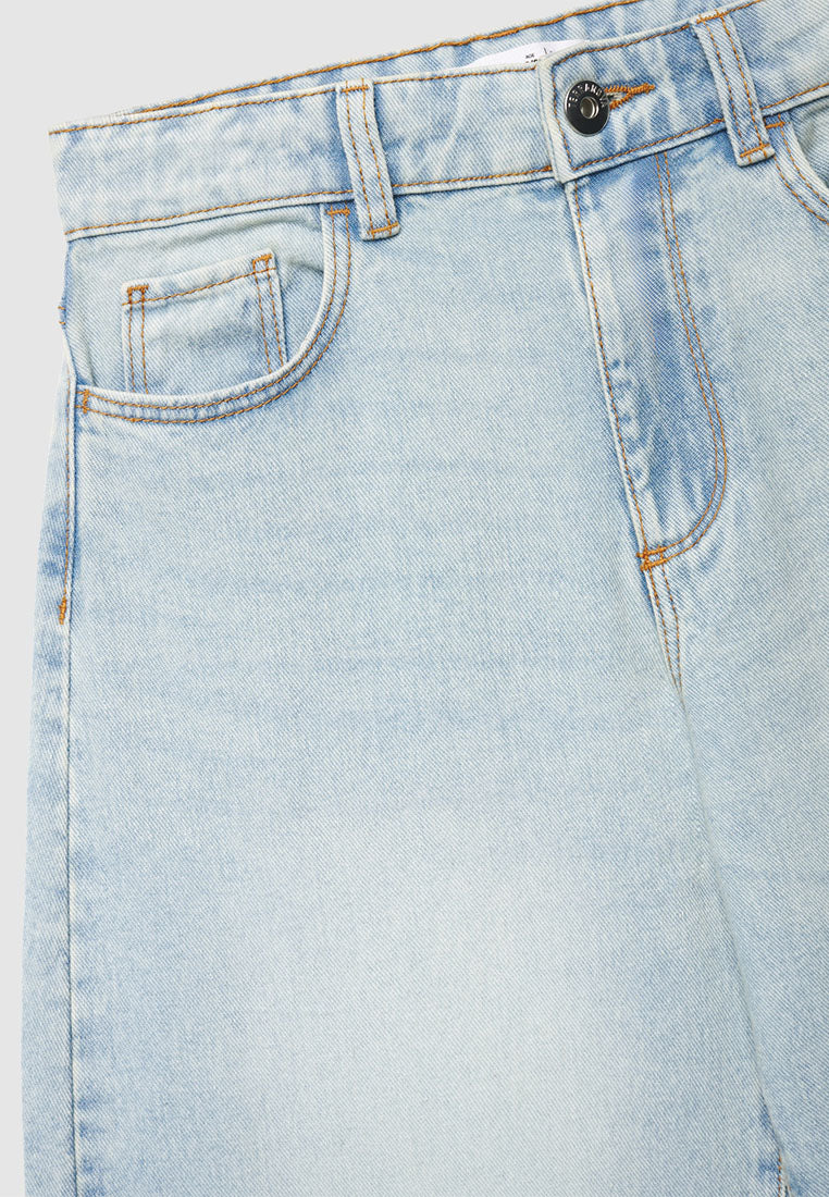 Barrel Leg Cropped Jeans for Girls