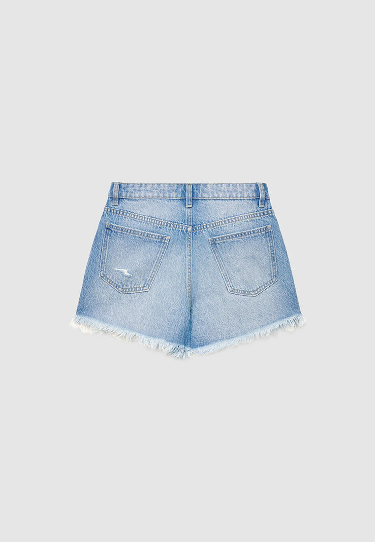 Women's Ripped Mom Denim Shorts