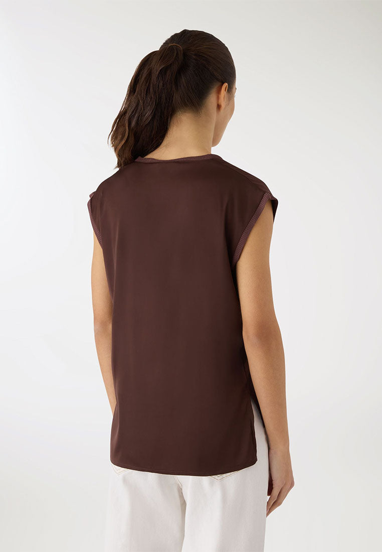 Women's Satin V-neck Top