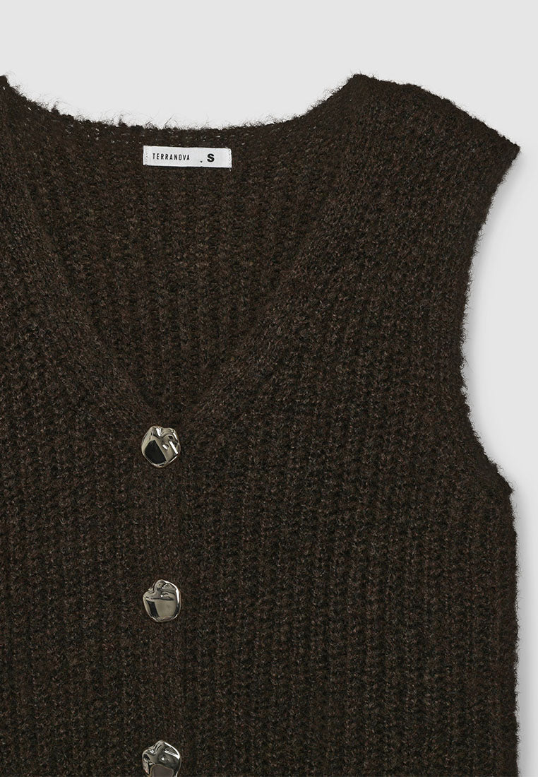 Women's Buttoned cardigan vest