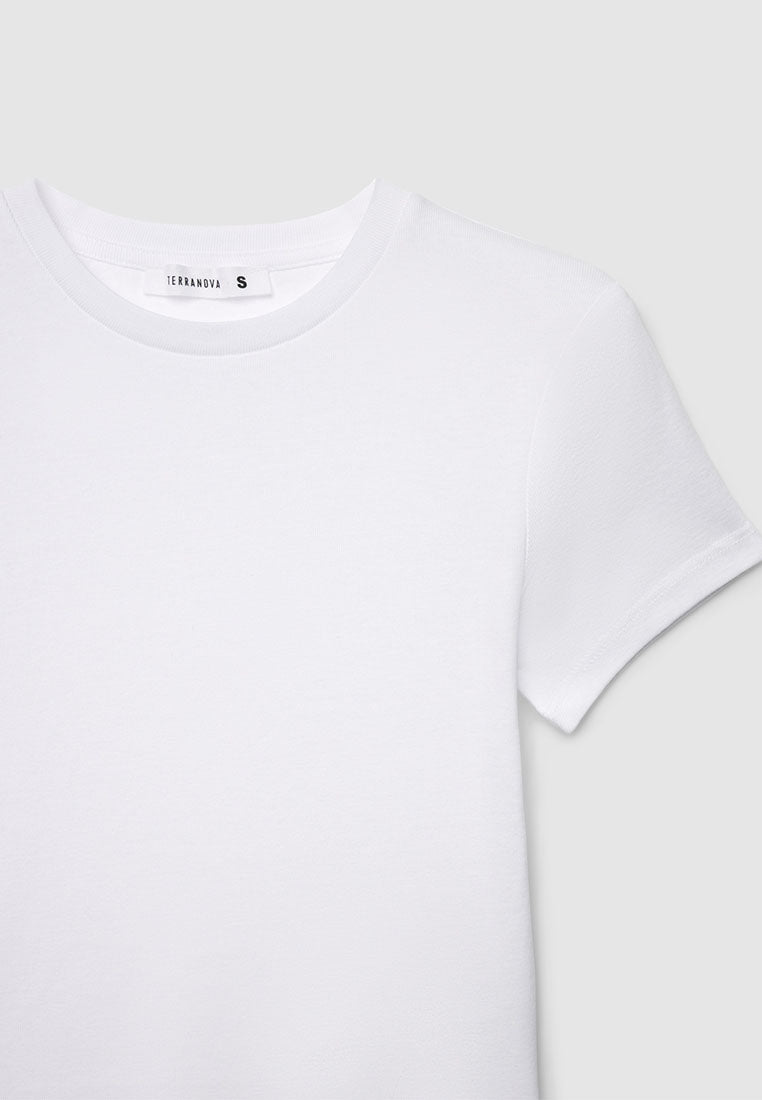Plain colour crop T-shirt