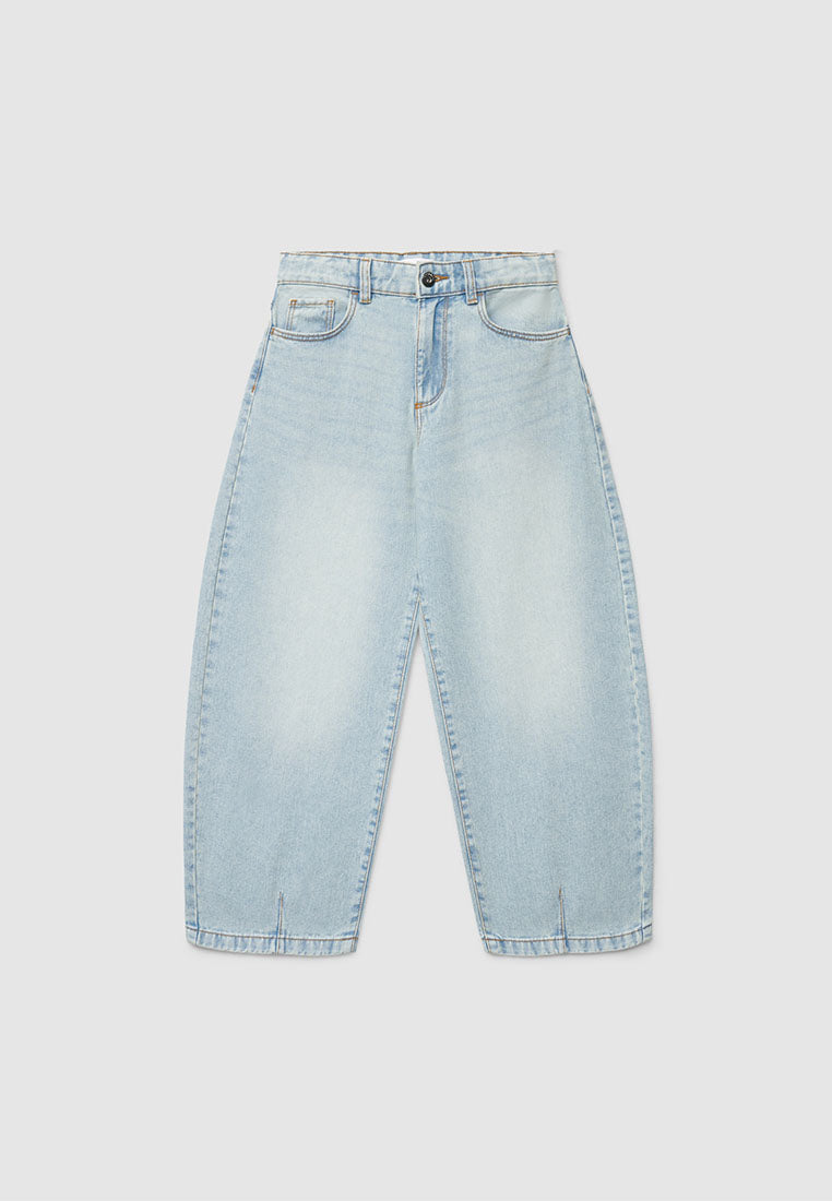 Barrel Leg Cropped Jeans for Girls