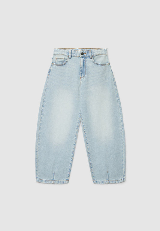 Barrel Leg Cropped Jeans for Girls