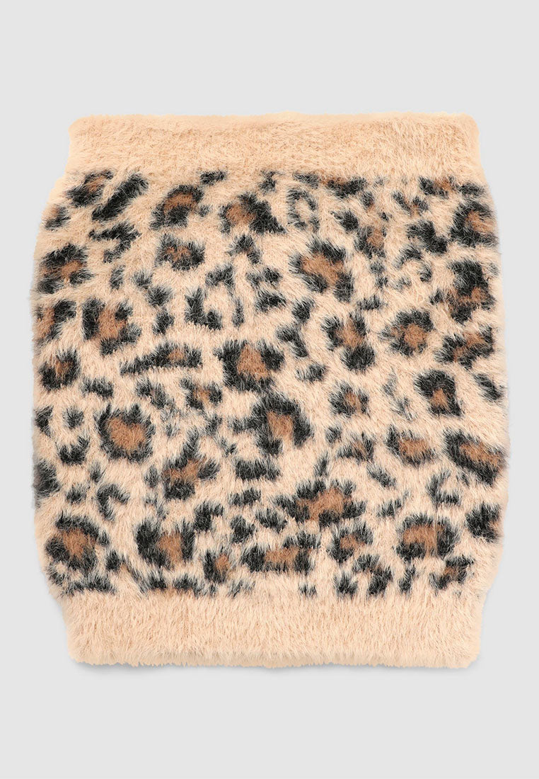 Furry Spotted Neck Warmer for Girls