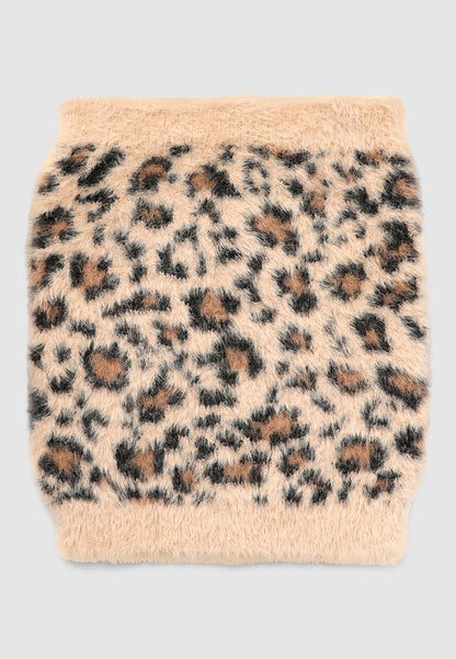 Furry Spotted Neck Warmer for Girls