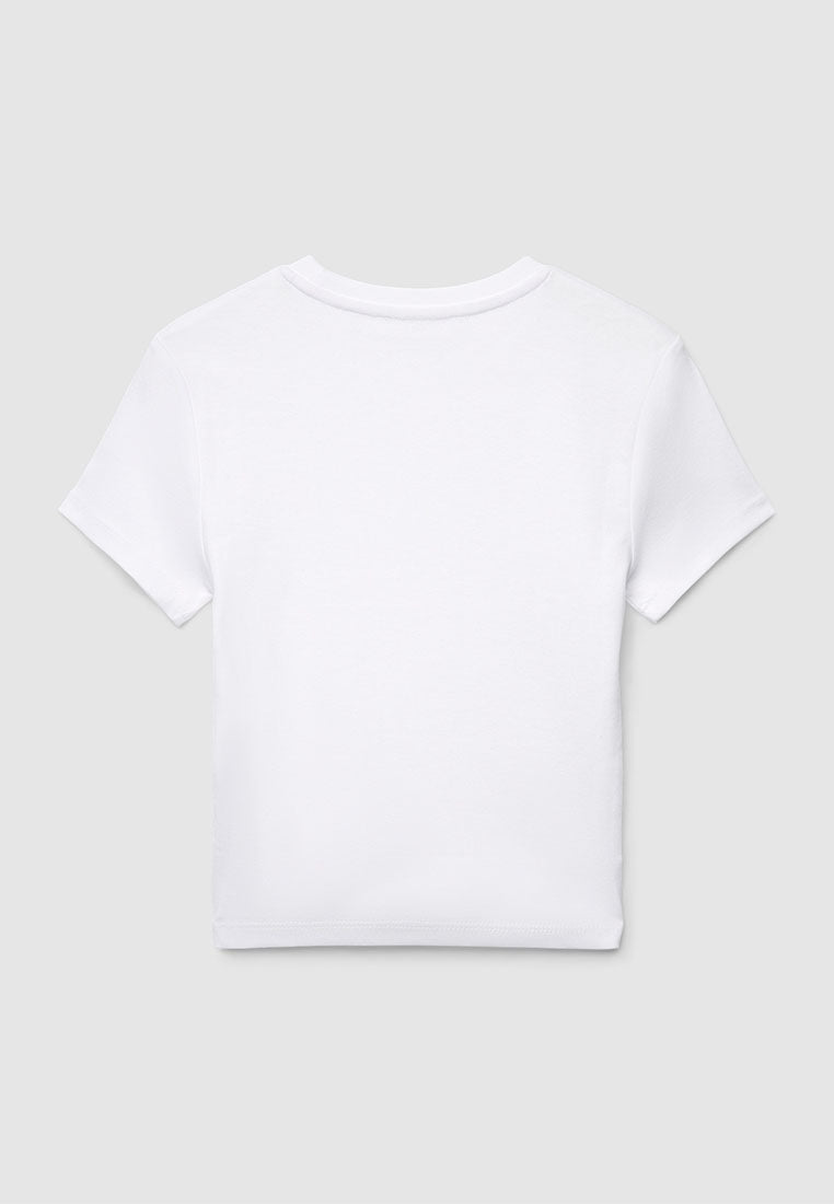Plain colour crop T-shirt