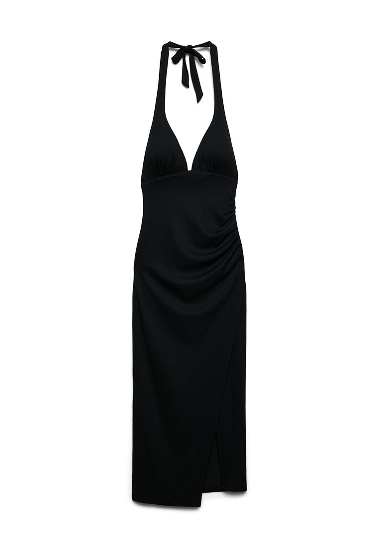 Women's Ribbed Halter Midi Dress