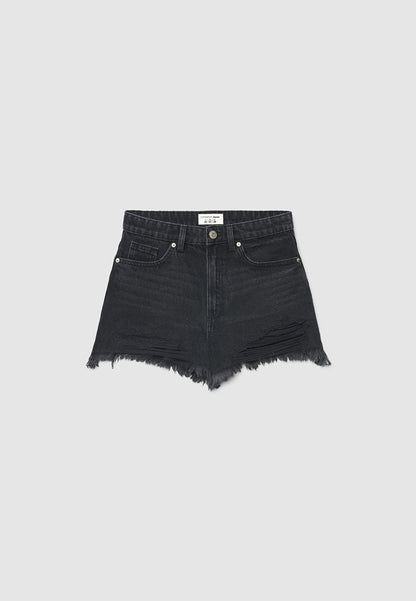 Women’s High-Waisted Ripped Denim Mom Shorts