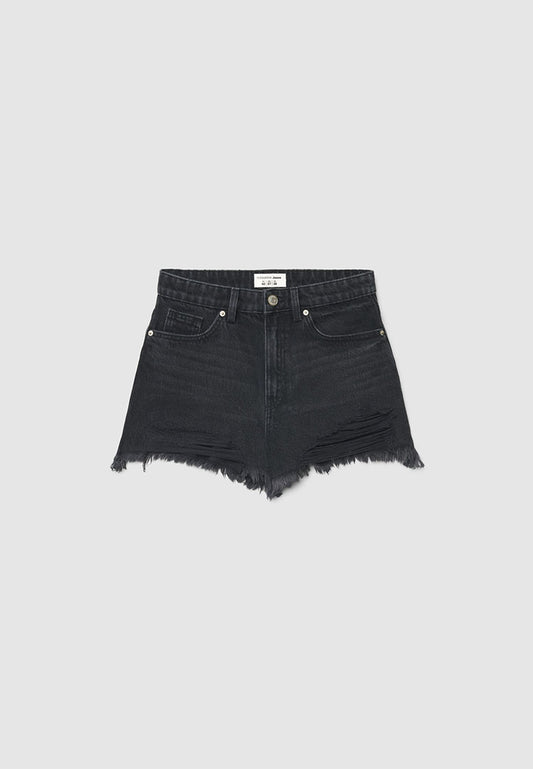 Women’s High-Waisted Ripped Denim Mom Shorts