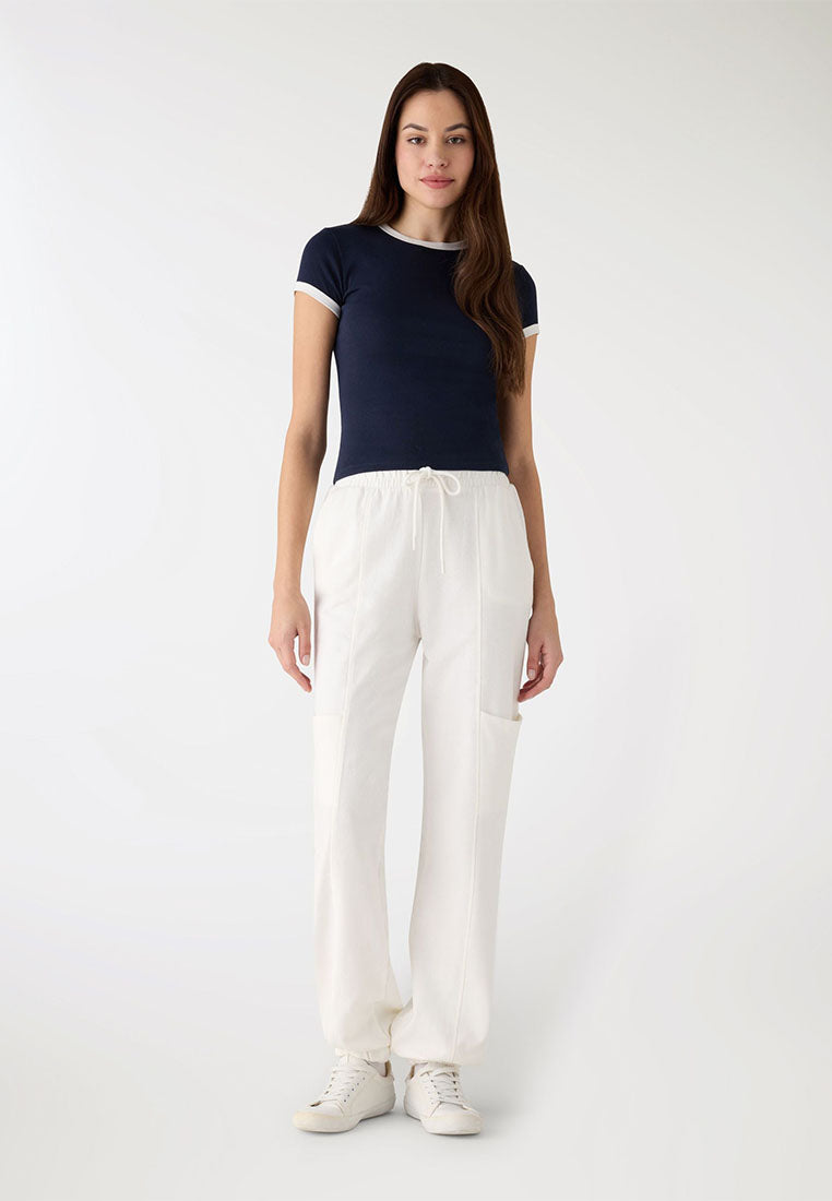 Women's Contrast Trim Crop T-Shirt