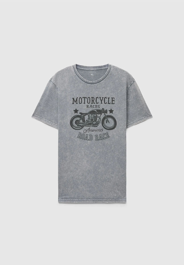 Men's Motorcycle Print T-shirt