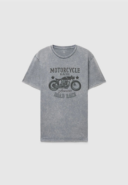Men's Motorcycle Print T-shirt