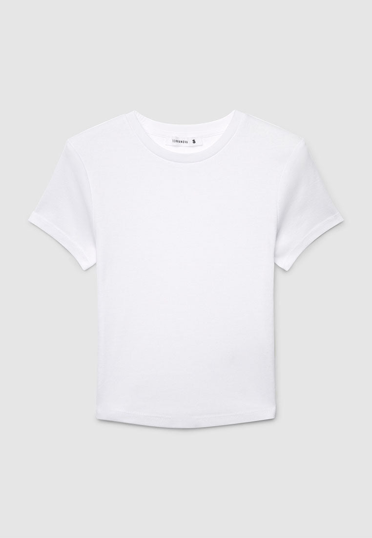Plain colour crop T-shirt