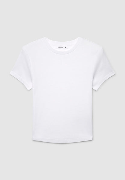 Plain colour crop T-shirt