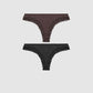 Women's Pack of 2 Brazilian briefs with lace trim