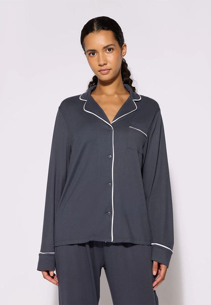 Women's Plain Pajama set with Shirt and long Trousers
