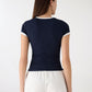 Women's Contrast Trim Crop T-Shirt