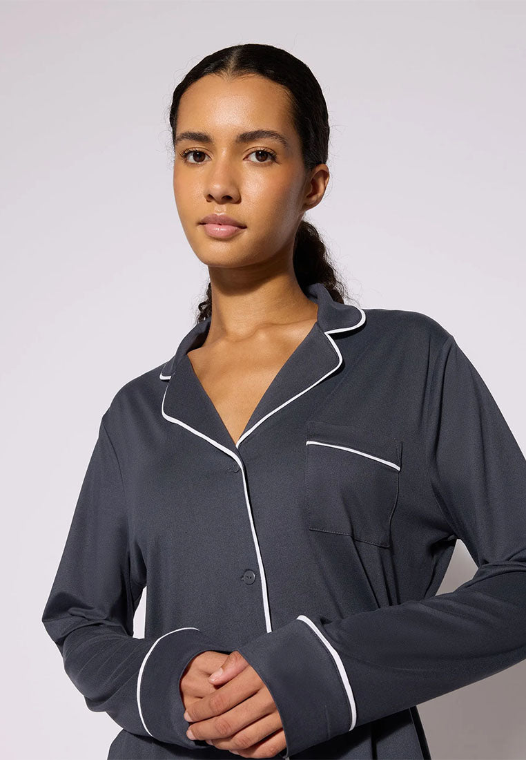 Women's Plain Pajama set with Shirt and long Trousers