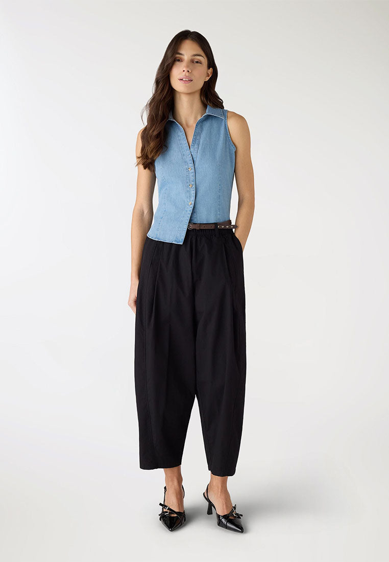 Women's Sleeveless Button-Down Denim Vest
