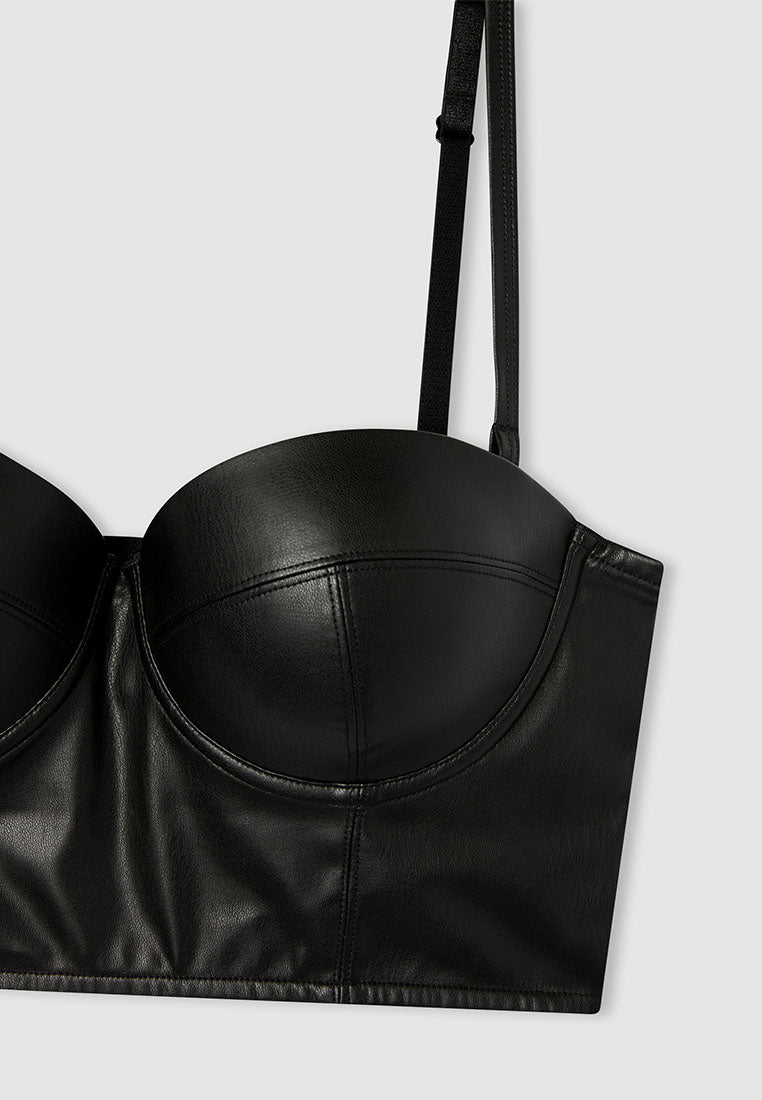 Women's Faux Leather Bra