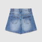 Pleated Denim Mini Shorts for Girls